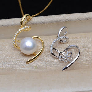 Base de pendentif en argent S925, DIY, perle 13-14, accessoires, support vide, design éclair, composants de bijoux - Product Image 4