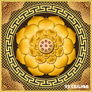 Placa de Techo Cuadrada de Aluminio con Diseño de Loto para Templo Budista, Corte Láser de Precisión, Relieve Artístico, Tamaño Personalizado, Patrón Decorativo para Hotel - Product Image 4