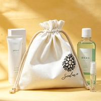 Sac en coton biologique naturel écologique en gros avec cordon de serrage, pochette en toile pour bougies, dentifrice, bain de bouche, spray buccal et rangement