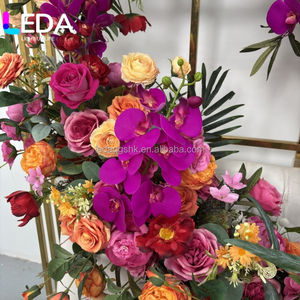 LEDA Fournitures de décoration de mariage, fleurs et plantes, centres de table pour événements de mariage, chemin de table en fleurs artificielles en soie - Product Image 2