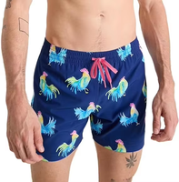 Celana Pendek Pantai Pria Kasual Cepat Kering Bahan Polyester Spandex Motif Garis, Cetak, Huruf, Buah, Hewan untuk Berenang