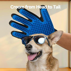 Gant de toilettage pour animaux domestiques : brosse et gant de massage pour le contrôle de la perte de poils, le bain et le lavage des chiens et des chats - Product Image 5