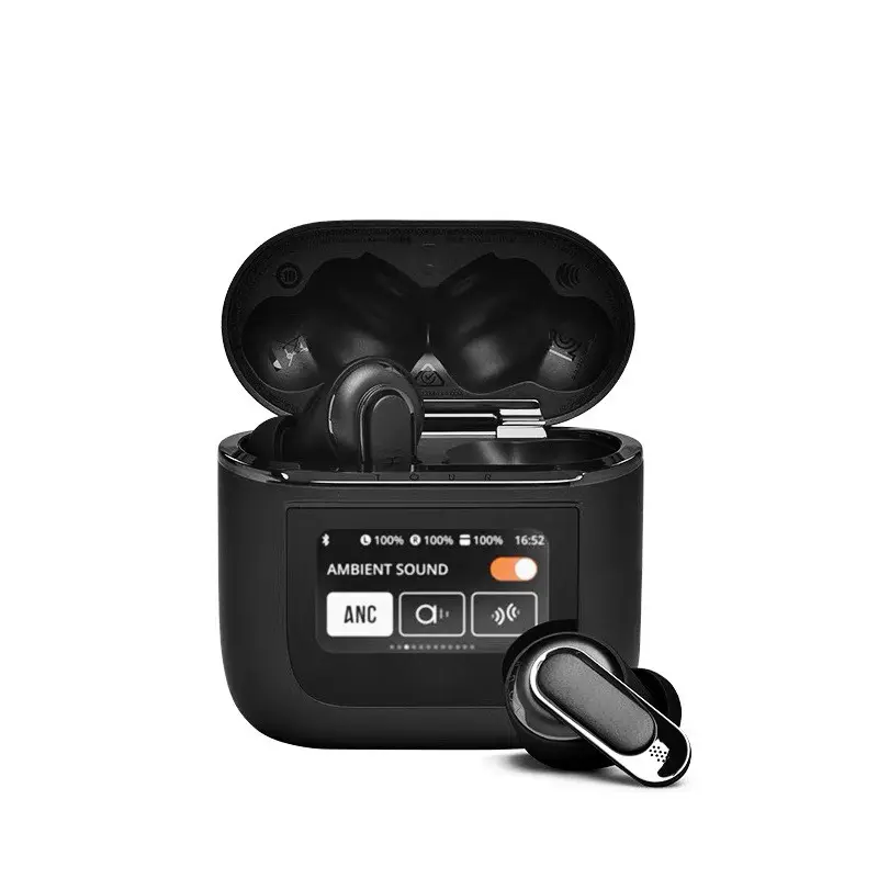 سماعات الأذن اللاسلكية الأعلى مبيعًا V8 Pro سماعات رأس مزدوجة لاسلكية مضادة للماء مع Anc Enc 4 ميكروفون شاشة لمس lcd صوت عميق