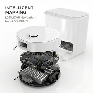 Aspiradora Robótica con Navegación LDS SLAM, Succión de 8000 Pa, 3 en 1, Barredora, Mopa Húmeda y Seca, Secado Automático - Product Image 3