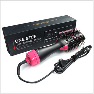 Sèche-cheveux et lisseur 2-en-1 à air chaud, ions négatifs, noir, électrique - Product Image 1