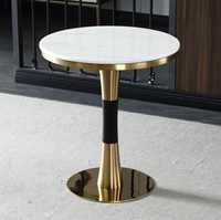 Table à manger moderne 2 places et dessus en marbre Nouveau design Mobilier rond de luxe pour café Maison Restaurant
