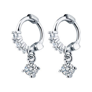Perhiasan Desain Fashion Anting Perak Sterling 925 Zirkonia Perhiasan Mewah Anting Stud & Liontin Sederhana Kustom untuk Wanita Hadiah - Product Image 4
