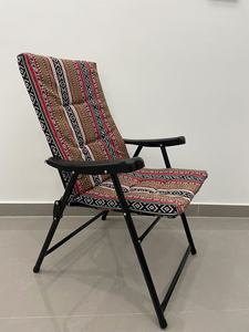 Chaise de plage pliante en fer à ressorts, portable, inclinable, pour la pause déjeuner et les loisirs, avec dossier en coton – Ventes flash - Product Image 6
