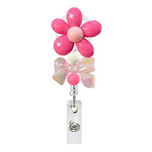 Đầy màu sắc hoa nơ đính cườm đàn hồi cá sấu <span class=keywords><strong>Clip</strong></span> đàn hồi bác sĩ y tá giáo viên có thể thu vào huy hiệu Reel - Product Image 3