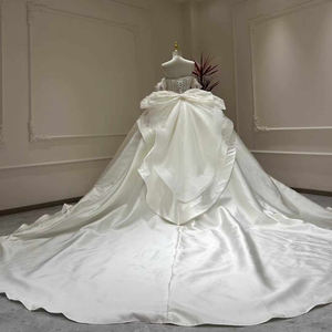 Vestidos de Novia Modernos 3 en 1 con Cola de Capilla, Satén, Estilo Princesa, Apliques para Novia - Product Image 4