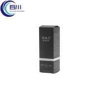 Caja de Embalaje Cosmética Plegable de Papel Ecológico Negro Premium para Maquillaje, Aceites Esenciales o Productos de Perfumería