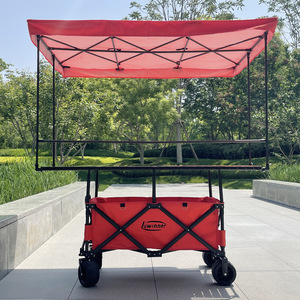 Carrito Plegable con <span class=keywords><strong>Mesa</strong></span> y Techo, Carrito de Comida Plegable TKA, Accesorios para Camping y Senderismo - Product Image 1