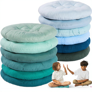 Coussins de sol Fumete, lot de 12, 16x16 pouces, rembourrés en polyester flexible, pour enfants et tout-petits - Utilisation en classe et à la maison (multicolore) - Product Image 2