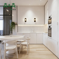 Meubles de cuisine intérieurs en forme de L de style français SLS, luxe léger, sur mesure, ensemble complet de meubles pour la maison avec évier, armoire modulaire RTA