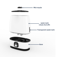 Humidificateur ultrasonique à brume fraîche, double buse 360°, plateau pour huiles essentielles, contrôle tactile, humidité constante, purificateur d'air, design épuré