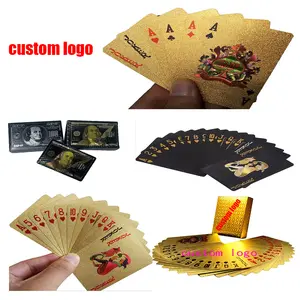 6.3*8.8cm Wholesale Cheap Blue Red Color Texas Paper Plastic Playing Poker Card Gold Black White Silver Waterproof Double Box