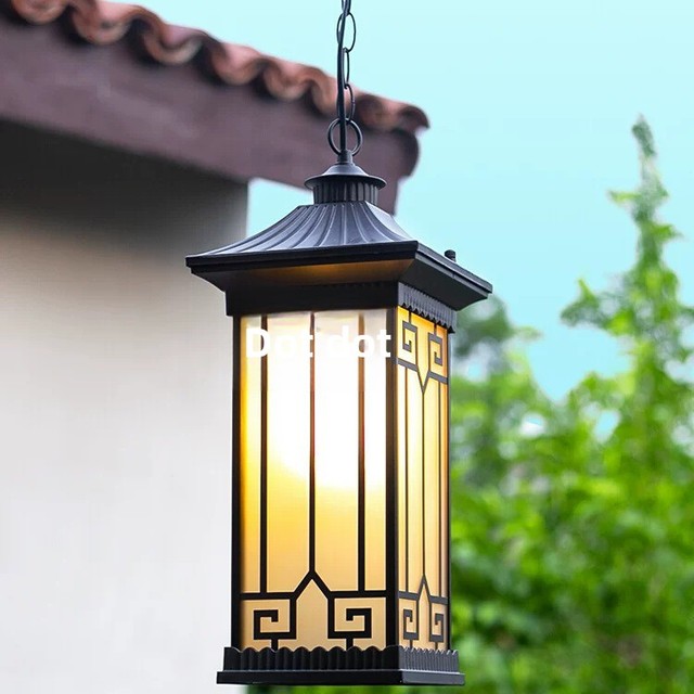 New Chinese-Style Tile-Covered Aluminum Solar LED Wall Light 220V Warm White/Pure White Outdoor Courtyard Exterior Wall Corridor