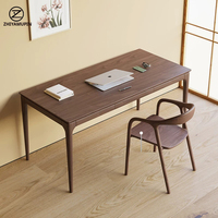 Bureau moderne en bois massif, table d'ordinateur entièrement en bois, mobilier de bureau personnalisé, bureau à domicile avec une forte capacité de charge