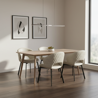 Chaise de salle à manger en cuir de style nordique moderne avec panneau en bois et métal MDF de luxe pour la maison, le restaurant, l'hôtel ou l'appartement