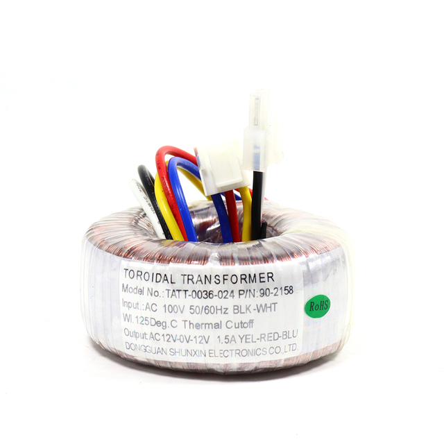 AC100V 12-0v-12v 1.5A 36VA Isolation Toroidal Transformer for 50hz-60hz