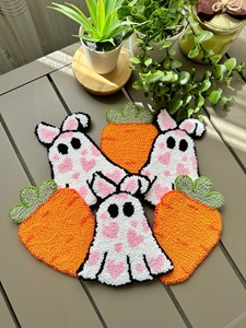 Decoración de Halloween Regalos novedosos Ghost Patten Punch Aguja Mesa Colocación Taza hecha a mano Alfombra Posavasos Venta caliente - Product Image 3