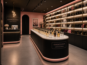 Luxury Perfume Store Design <b>with</b> Custom Commercial Furniture, Glass Display Cabinets, <b>LED</b> <b>Lighting</b> and Full Shop Fit Out - Product Image 3