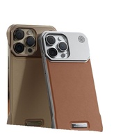 Étui de protection de luxe sans bordure pour Apple 15 15 Plus PC Aromathérapie Cuir Magnétique Boîte de téléphone en bois Antichoc Emballé