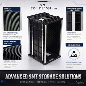 Étagère de stockage antistatique ESD pour circuits imprimés <span class=keywords><strong>CONCO</strong></span> COP-802B, 50 niveaux, surface galvanisée, installation suspendue, en plastique, pour composants SMT - Product Image 1