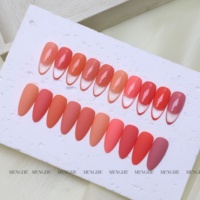 Kit de Vernis à Ongles Gel UV Soak Off Rose Vif Romantique pour la Saint-Valentin, Couleurs Transparentes, Rose Nude, Blanc et Rose Poudré