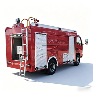 Mini camion de pompiers de 3 tonnes avec sirène d'urgence, feux stroboscopiques, petit réservoir d'eau de 3000 litres, véhicule de lutte contre l'incendie pour une intervention rapide - Product Image 1