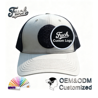 Casquettes de soleil unisexes ajustables en maille respirante avec patchs auto-agrippants personnalisés OEM pour activités de plein air