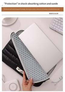 Élégant 13/<span class=keywords><strong>14</strong></span>/15 <span class=keywords><strong>pouces</strong></span> Puffy Multi-Functional <span class=keywords><strong>Portable</strong></span> Laptop Sleeve pour femmes et hommes Confortable Polyester Cover Utilisation quotidienne - Product Image 4