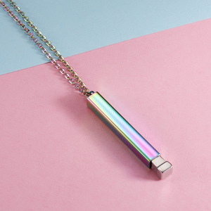 Nouveau collier personnalisé avec pendentif vertical gravable en 6 couleurs, bâtonnet vierge pour bijoux - Product Image 2