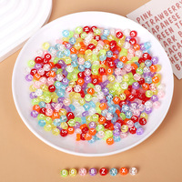 Perles en vrac transparentes multicolores en acrylique A-Z, forme goutte d'huile, lettre unique, taille Asscher plate 4x7mm, certifiées AIGS, pour DIY transfrontalier