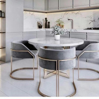 Chaise de salon de manucure moderne de luxe en acier inoxydable, pour la maison, la salle à manger, la cuisine, le café, le restaurant, le salon, le bar