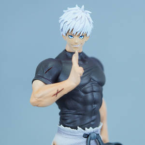 Nuova Statuetta Manga Cartoon da 23CM, Figurina di Jujutsu Kaisen con 3 Teste Intercambiabili, Gojo Satoru, Figura in PVC, Giocattolo Anime da Collezione - Product Image 3