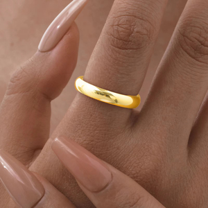 Bague Homme en Acier Inoxydable Plaqué Or 14 carats, Finition <span class=keywords><strong>Soign</strong></span>ée Simple et Lisse, Étanche, Bijoux en Gros - Product Image 4