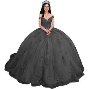 Ball Gown Evening Dress Strapless Tulle Empire Waist Floral Print Adult Dress for Party Prom Quinceanera - Product Image 2
