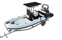 Bateau pneumatique RIB 600 à double coque en aluminium Hypalon/PVC avec T-TOP, certifié CE, Allemagne, 20 pieds