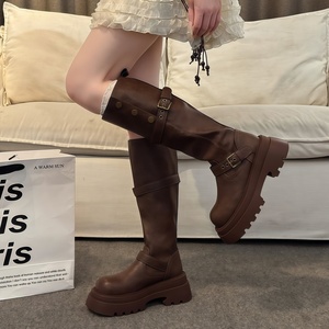 Bottes hautes <span class=keywords><strong>pour</strong></span> femme automne/hiver, style équestre, rehaussantes, à <span class=keywords><strong>talon</strong></span> compensé, avec doublure respirante, <span class=keywords><strong>pour</strong></span> silhouettes généreuses et petites - Product Image 3