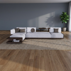 Modern Sectional <b>Sofa</b> L Shaped Living Room Couch Upholstered Corner <b>Sofa</b> with Dark Wood Base - Product Image 2