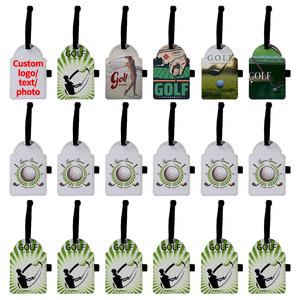 Étiquettes de sac de golf en cuir vierge, impression par sublimation personnalisée, bricolage, nom, cadeau pour papa <span class=keywords><strong>golfeur</strong></span> avec logo d'entreprise, lot de <span class=keywords><strong>3</strong></span> - Product Image 2