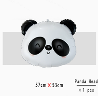 Balon Foil Kepala Hewan Safari Hutan Terbaru, Harimau Singa Panda Jerapah untuk Dekorasi Photo Booth Ulang Tahun