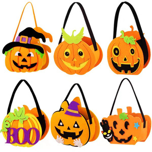 Bolsa de regalo de fieltro con forma de calabaza para niños, para Halloween, para recoger dulces o regalos. - Product Image 3