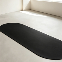 Tapis de yoga ovale en PU écologique de 5 mm d'épaisseur, absorbant la transpiration et antidérapant, idéal pour le yoga chaud et les studios de danse