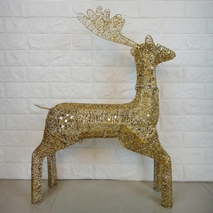 Led <span class=keywords><strong>animatrónico</strong></span> <span class=keywords><strong>de</strong></span> alta calidad para Navidad, Reno decorativo para exteriores con trineo y santa claus, en venta - Product Image 3