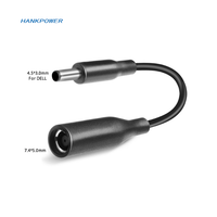Adaptateur de chargeur de câble d'alimentation cc pour ordinateur portable 7.4x5.0mm femelle à 4.5x3.0mm broche centrale connecteur mâle pour ordinateur portable Dell