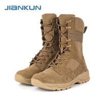 JIANKUN SBP-Bottes de Cheville Hautes en Plein Air en Cuir de Vache en Daim du Désert, Bottes de Sécurité Tactiques Anti-impact et Anti-Perforation, Vente en Gros