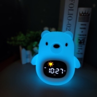 Bruit blanc Machine bureau Table réveil lever du soleil lumière de réveil Dimmable Silicone lampe de nuit sons naturels formateur de sommeil