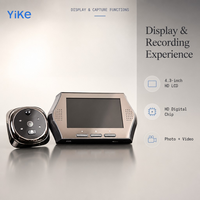 Visiophone numérique LCD HD de 4,3 pouces avec 160 points d'accès °   Objectif grand angle avec détection PIR, capture photo et vidéo, visualisation à un bouton pour les portes